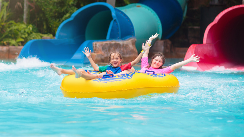 Kids in innertube