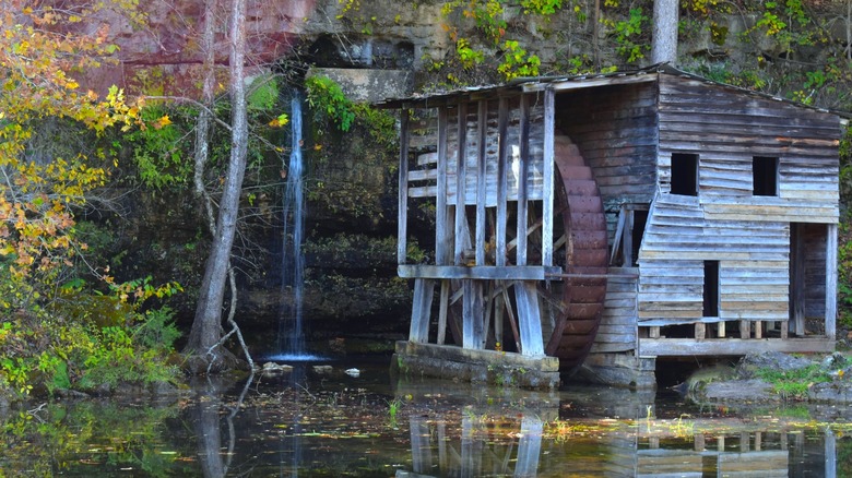 Falling Spring Mill and neighboring waterfall in Missouri