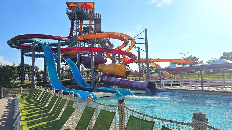 colorful water slides at World of Oceans in Kansas City, Missouri