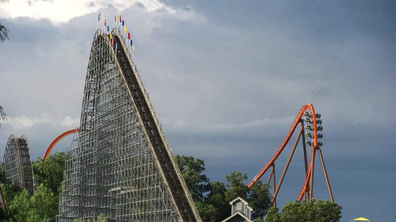 A roller coaster at Holiday World amusement park.