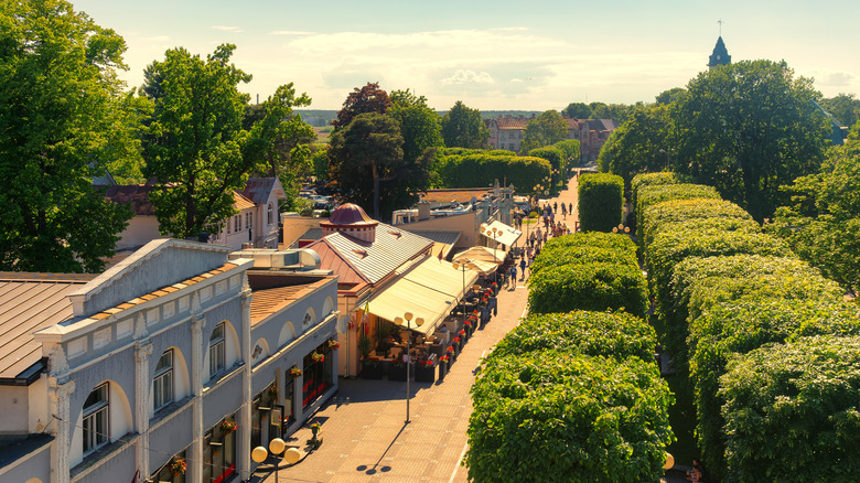 Aerial view of Jomas iela in Jūrmala