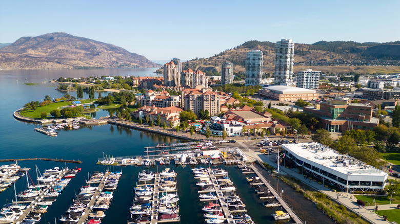 drone view of Kelowna