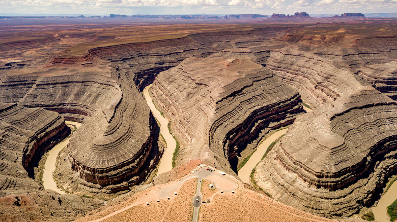Drone view over Goosenecks State Park