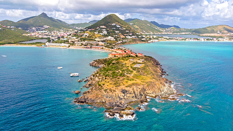 An aerial view of Sint Maarten.