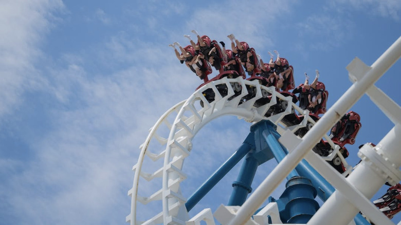 morey's pier visitors riding rollercoaster