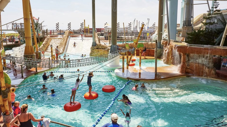 visitors enjoying morey's piers water park