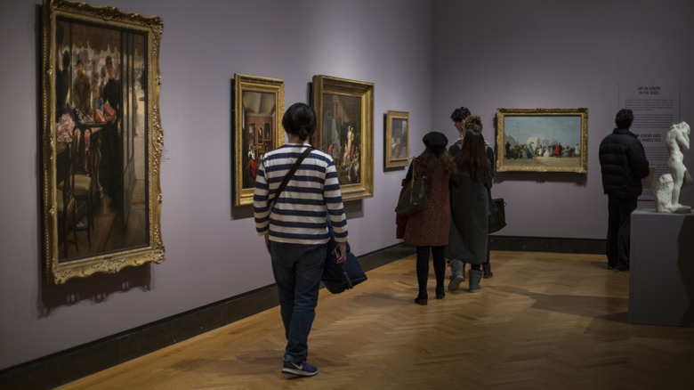 People looking at art at Art Gallery of Ontario
