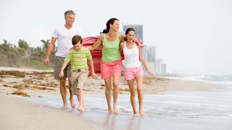 Happy family on Florida beach