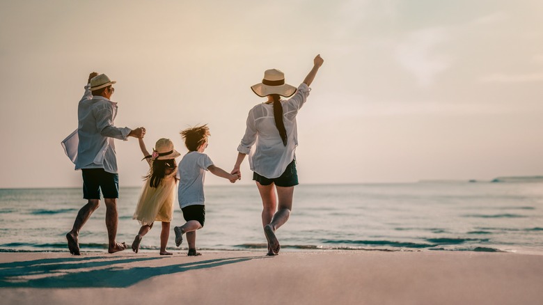 Happy family on the beach