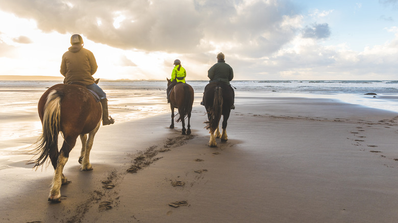 Horseback riders on the beach