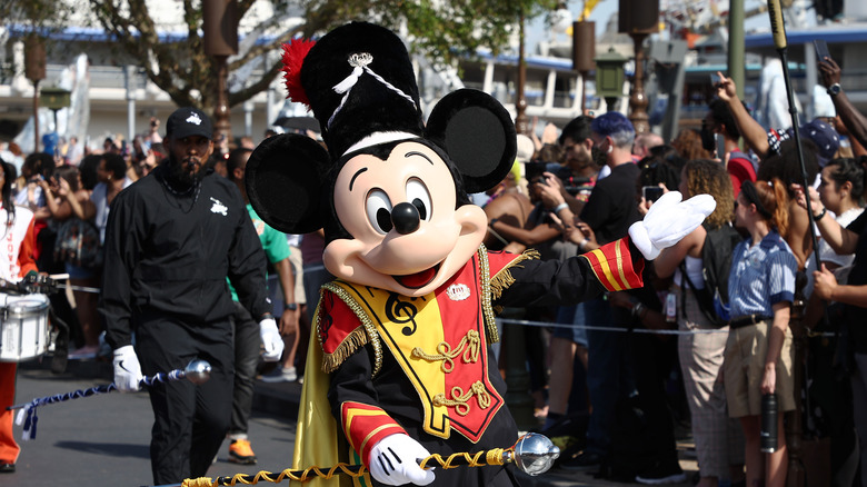 Mickey Mouse in a parade.