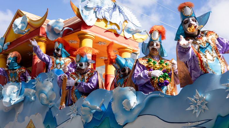 A festive Mardi Gras float in New Orleans.
