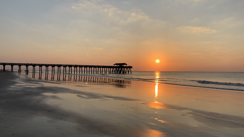 Tybee Island beach at sunrise