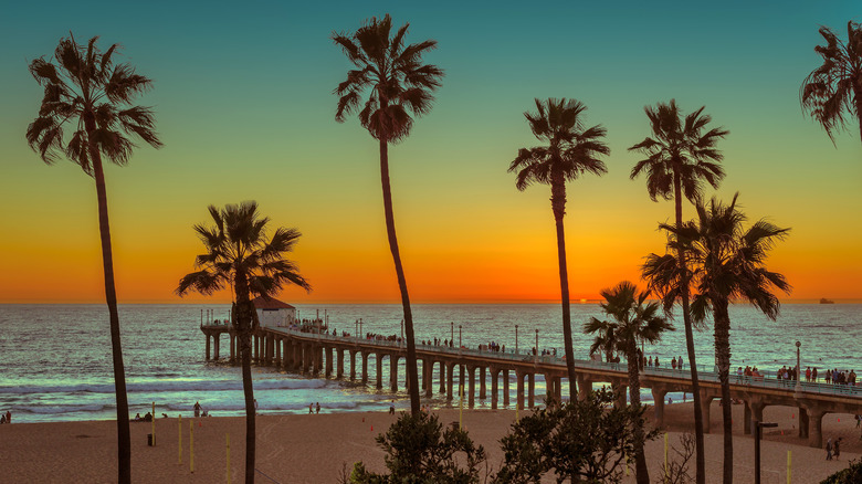 Sunset on LA beach 