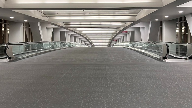 An empty hall in Denver International Airport