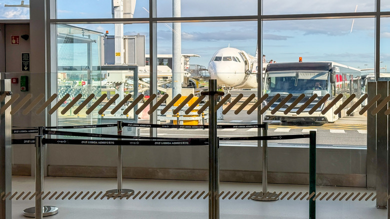 a window in an airport