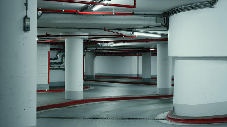 an empty parking garage