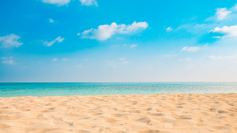 White sand beach turquoise water