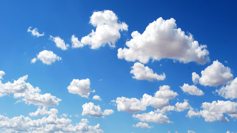 blue skies and clouds