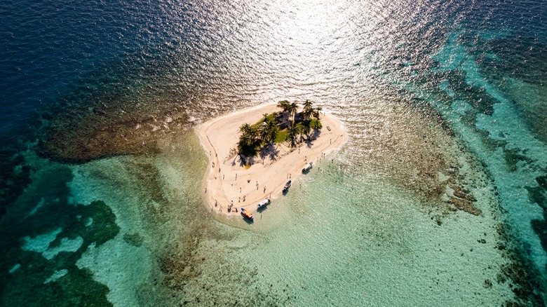 aerial view of small island