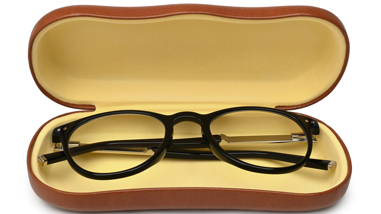 Eyeglasses on display