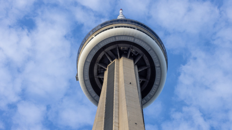 The CN Tower in Toronto contains a revolving restaurant