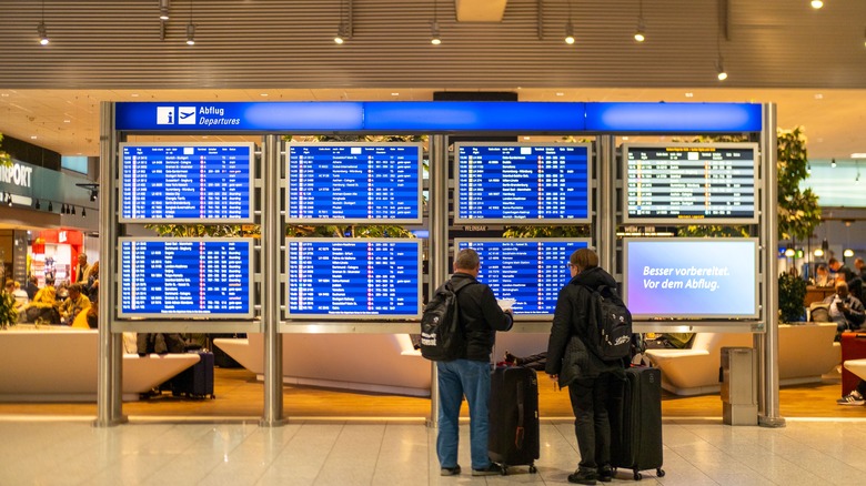 tourists at airport in Germany