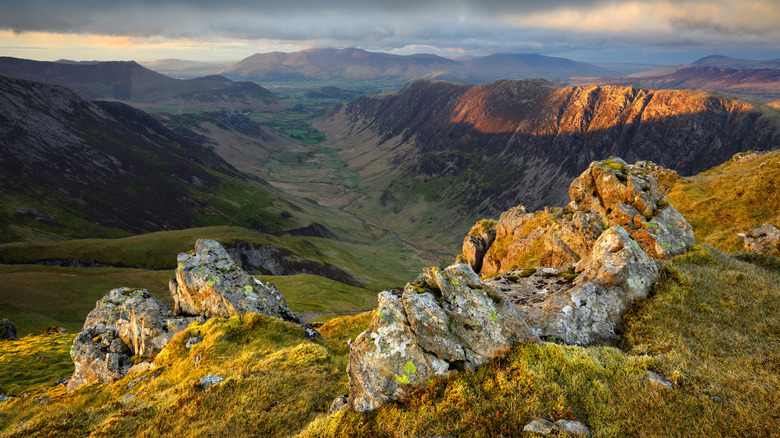 Dramatic mountain view overlooking Newlands Valley and Skiddaw