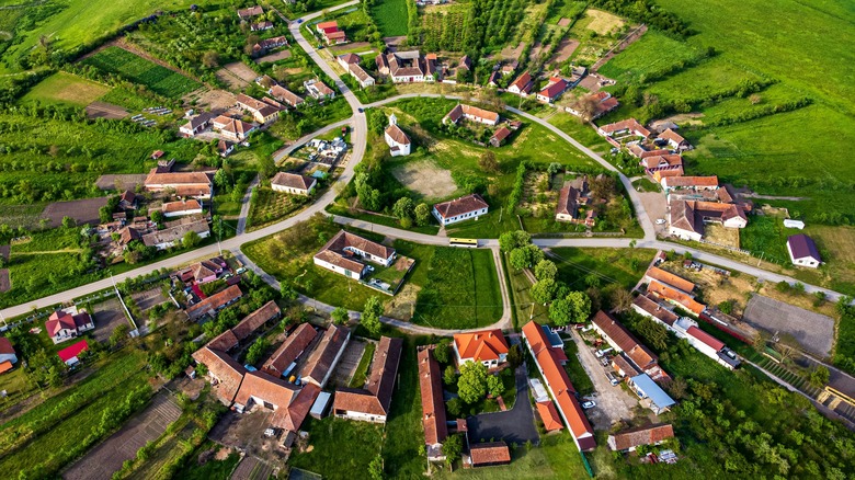 aerial view circular village