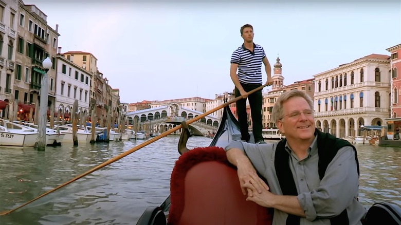 Rick Steves on a gondola ride