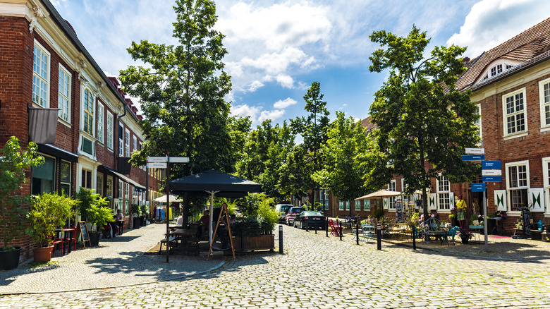 Street-level view of Dutch Quarter in Potsdam