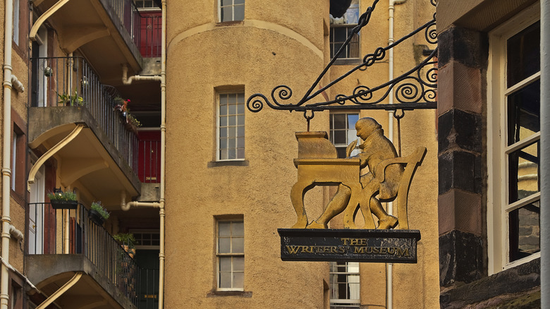 Hanging sign of the Edinburgh Writers' Museum