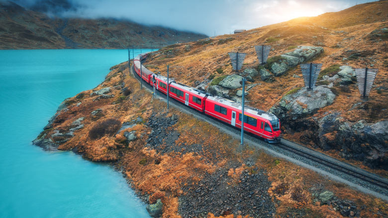 Bernina Express aerial shot