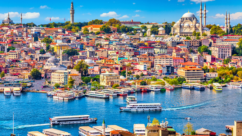 aerial view of colorful Istanbul