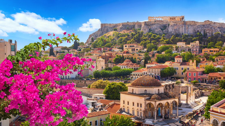 Skyline of Athens with Monastiraki square and Acropolis Hill