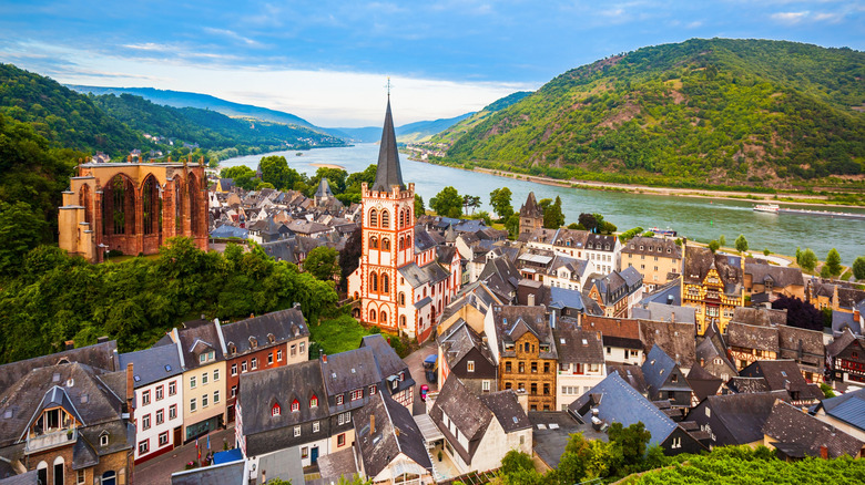 Overhead view of Bacharach, Germany