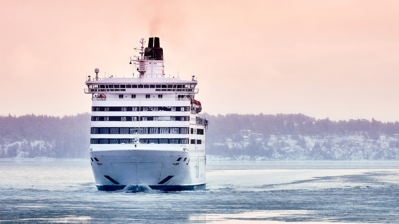 Ferry sailing to Scandinavia