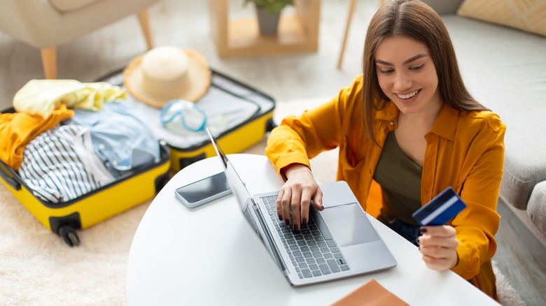 Woman on a computer