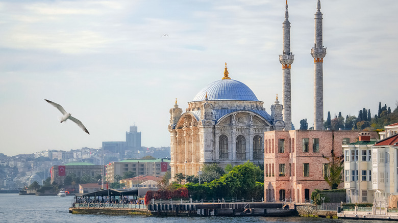 Blue Mosque and Sultanahmet in the historic center of Istanbul on the shores of the Sea of Marmara