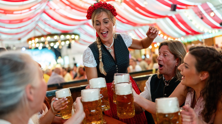 People enjoying Oktoberfest