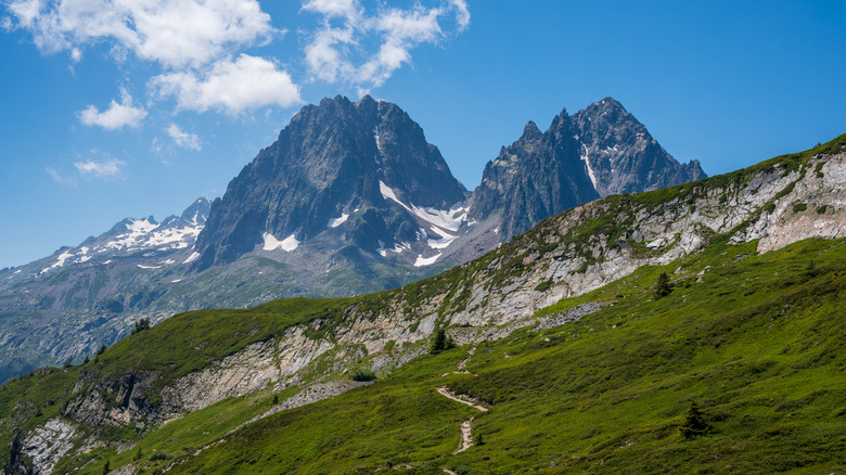 A view from the trail on the tour du Mont Blanc