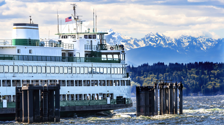 The Washington State Ferry docked in Edmonds, Washington