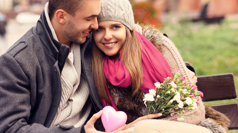 Happy couple in a park