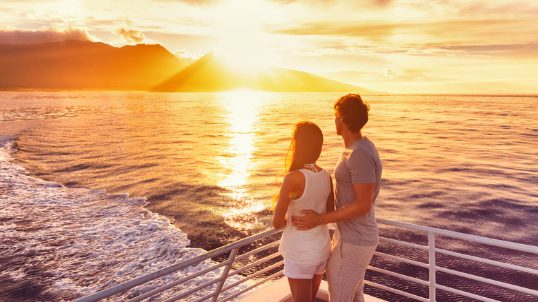 Couple on a cruise ship 