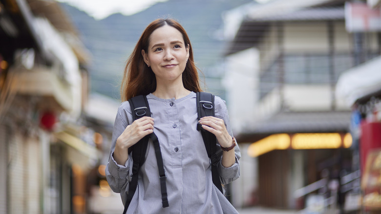 woman traveling solo