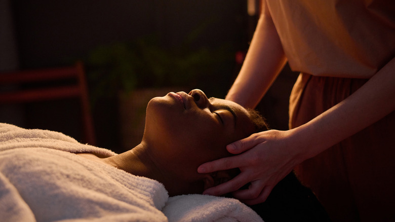 person receiving massage