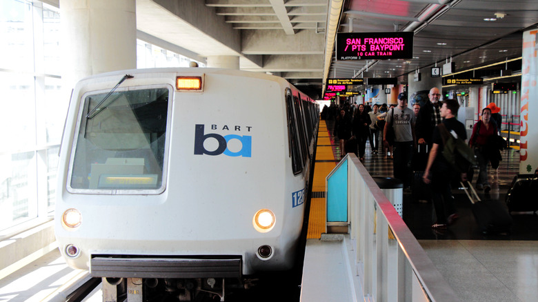 BART train at SFO airport