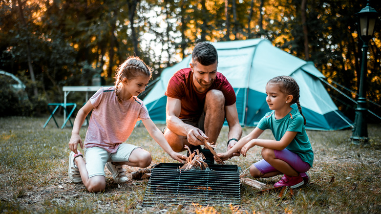 Family tent camping