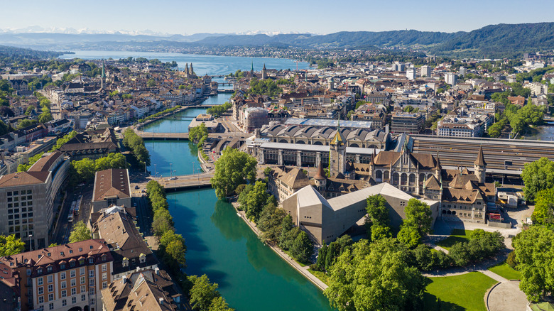 Aerial of Zurich, Switzerland