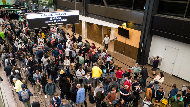 Crowded TSA line